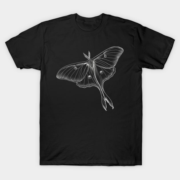 Luna moth sketch T-Shirt by Raccoon.Trash